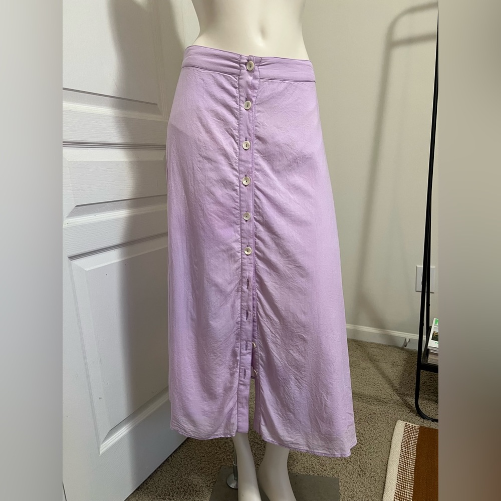 Privacy Please Pretty Lilac Midi Skirt - Medium